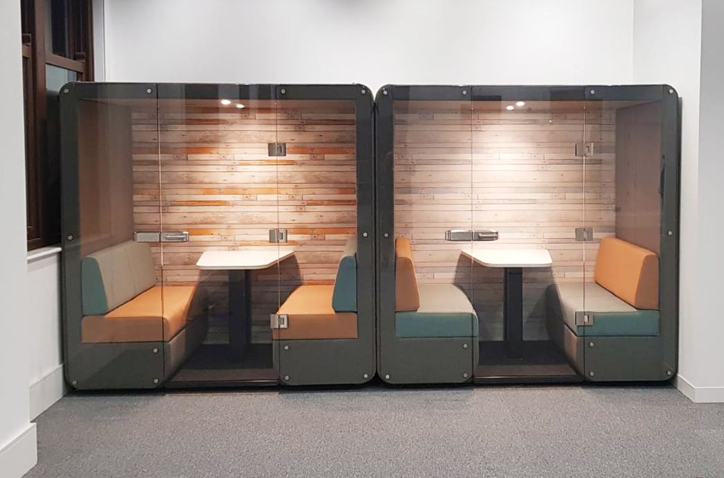 Joint Design Direction's Bob meeting pods in an office space